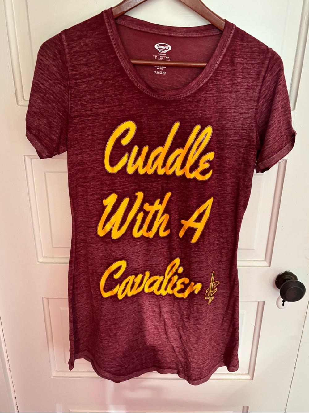 Cleveland Cavaliers “cuddle with a cavalier” night shirt/sleep shirt. Small. EUC